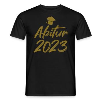 Abschluss Abitur 2023 Hut Pinselschrift - Männer T-Shirt - Schwarz - Vorne - AI Model Male 178 light (178cm)