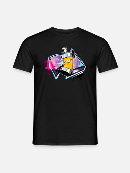 Sprayer Graffiti Street Art Spraydose - Männer T-Shirt - Schwarz