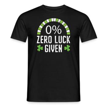 Zero Luck Given St. Patricks Day Irish Shamrock - Men's T-Shirt - black - Front - AI Model Male 178 light (178cm)