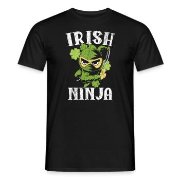 Ninja irlandais Amant St. Patrick Day Shamrock - T-shirt homme - noir - Devant - AI Model Male 178 light (178cm)