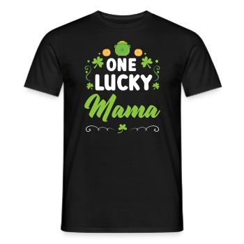 One Lucky Mama Irish Mommy Mother St. Patricks Day - Men's T-Shirt - black - Front - AI Model Male 178 light (178cm)