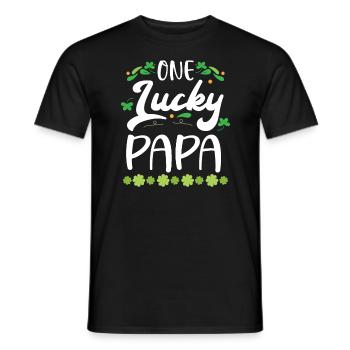 Un papa chanceux papa irlandais, le père de la Saint-Patrick - T-shirt homme - noir - Devant - AI Model Male 178 light (178cm)