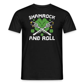 Shamrock And Roll St. Patricks Day Irish Pride - Men's T-Shirt - black - Front - AI Model Male 178 light (178cm)