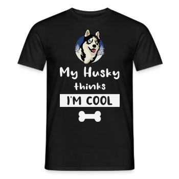 Husky Schlitten Hunderennen Alaskan Racers - Männer T-Shirt - Schwarz - Vorne - AI Model Male 178 light (178cm)