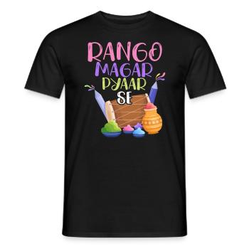Rango Magar Pyaar Se Hinduism Hindu Holi Festival - T-shirt homme - noir - Devant - AI Model Male 178 light (178cm)