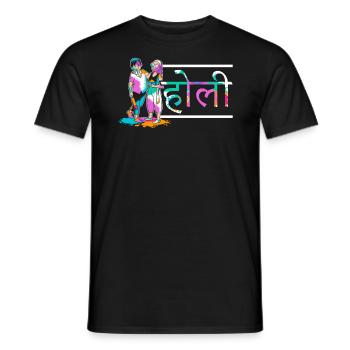 Radha Krishna Hindouisme Hindu Holi Festival - T-shirt homme - noir - Devant - AI Model Male 178 light (178cm)