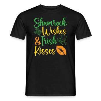 Shamrock Wishes And Irish Kisses St. Patricks Day - T-shirt homme - noir - Devant - AI Model Male 178 light (178cm)