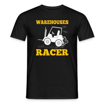 Warehouses Racer Forklift Art For Forklift Driver - Männer T-Shirt - Schwarz - Vorne - AI Model Male 178 light (178cm)