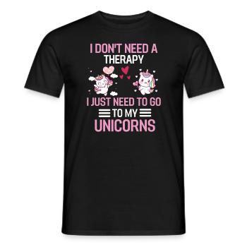 Thérapie de licorne Cadeau animal fantastique Licorne - T-shirt homme - noir - Devant - AI Model Male 178 light (178cm)