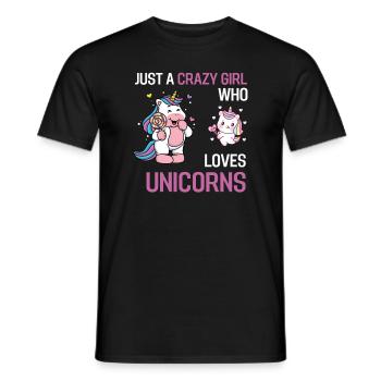 Fantasy Animal Mythical Creature Girl Gift Unicorn - T-shirt homme - noir - Devant - AI Model Male 178 light (178cm)