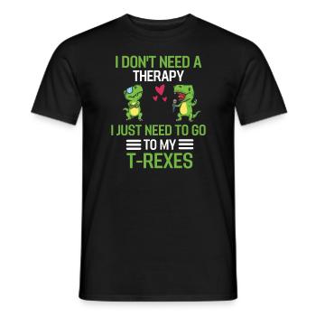 Tyrannosaurus Rex Therapie Geschenk Dino T Rex - Männer T-Shirt - Schwarz - Vorne - AI Model Male 178 light (178cm)