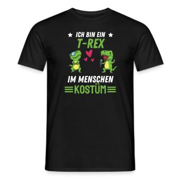 T Rex Kostüm Party Dino Geschenk Dinosaurier - Männer T-Shirt - Schwarz - Vorne - AI Model Male 178 light (178cm)
