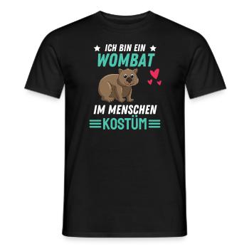 Wombat Kostüm Party Tier Geschenk Wombat - Männer T-Shirt - Schwarz - Vorne - AI Model Male 178 light (178cm)