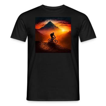 Riders de descente dans les graphiques PC Sunset - T-shirt homme - noir - Devant - AI Model Male 178 light (178cm)