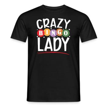 Crazy Bingo Lady Bingo Player Casino Lottery - T-shirt homme - noir - Devant - AI Model Male 178 light (178cm)