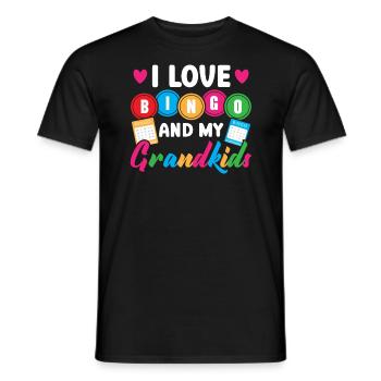 J’adore le bingo et mes petits-enfants Casino Bingo Grand-mère - T-shirt homme - noir - Devant - AI Model Male 178 light (178cm)