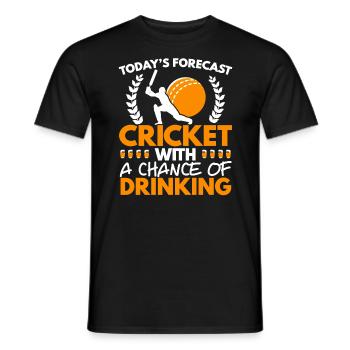 Cricket With A Chance Of Drinking Beer Cricketer - Men's T-Shirt - black - Front - AI Model Male 178 light (178cm)
