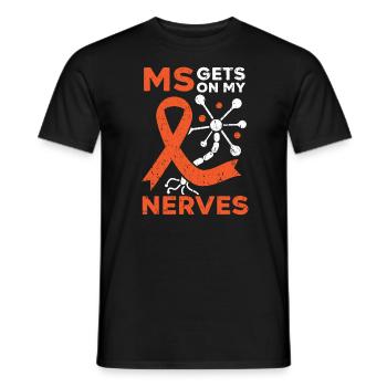 MS Gets On My Nerves Multiple Sclerosis Awareness - Men's T-Shirt - black - Front - AI Model Male 178 light (178cm)