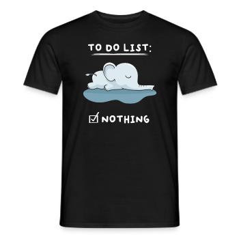 To Do List Nothing Elephant Sleepshirt - Men's T-Shirt - black - Front - AI Model Male 178 light (178cm)
