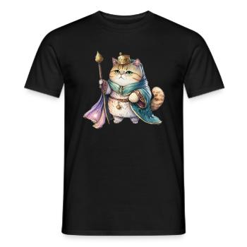 Chats Mère Miaou Roi Drôle Chat Dame T-Shirt - T-shirt homme - noir - Devant - AI Model Male 178 light (178cm)