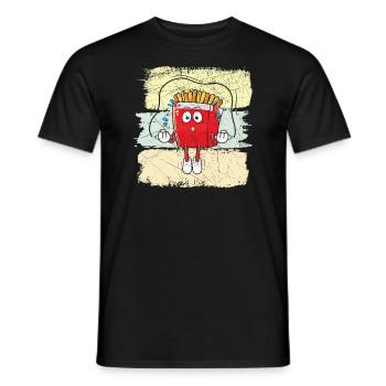 Fries Eater Foodie Potato Lover French Fries - Men's T-Shirt - black - Front - AI Model Male 178 light (178cm)