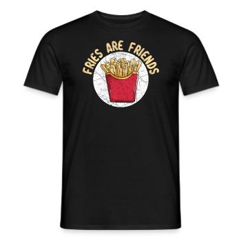 Fries Are Friends Potato Lover Fathers Day - Men's T-Shirt - black - Front - AI Model Male 178 light (178cm)