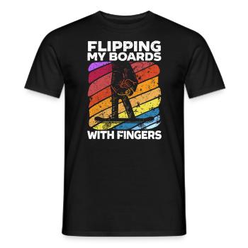 Meine Bretter mit Fingern umdrehen Fingerboarding - Männer T-Shirt - Schwarz - Vorne - AI Model Male 178 light (178cm)