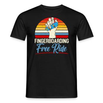 Fingerboarding Free Ride Fingerboard Fingerboarder - Men's T-Shirt - black - Front - AI Model Male 178 light (178cm)