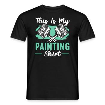 Ceci est ma chemise peinture peintre maison peinture - T-shirt homme - noir - Devant - AI Model Male 178 light (178cm)