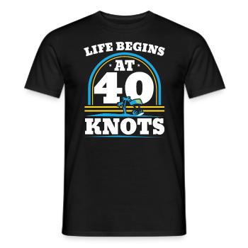 Livet begynder ved 40 knob Kiteboarding Kitesurfing - Mænd T-shirt - sort - Foran - AI Model Male 178 light (178cm)