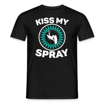 Kiss My Spray Kitesurfer Kitesurf Kitesurf - T-shirt homme - noir - Devant - AI Model Male 178 light (178cm)