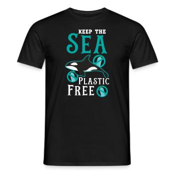 Gardez la mer sans plastique Orque Animal Baleine - T-shirt homme - noir - Devant - AI Model Male 178 light (178cm)