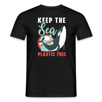 Gardez la mer sans plastique Orque Animal Baleine - T-shirt homme - noir - Devant - AI Model Male 178 light (178cm)
