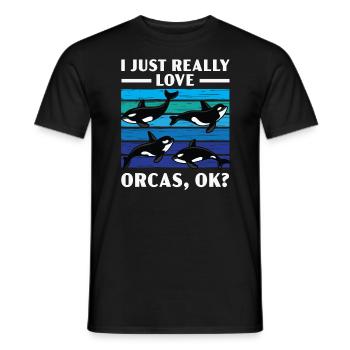J’aime vraiment les orques Biologie marine Orque Baleine - T-shirt homme - noir - Devant - AI Model Male 178 light (178cm)
