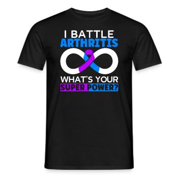 Je lutte contre l’arthrite Quelle est votre maladie de superpuissance - T-shirt homme - noir - Devant - AI Model Male 178 light (178cm)