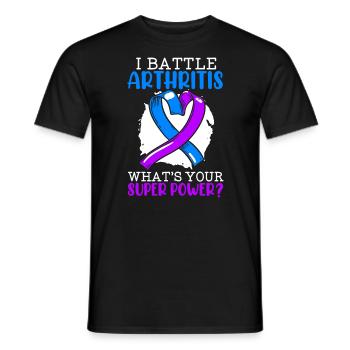 Je lutte contre l’arthrite Quelle est votre maladie de superpuissance - T-shirt homme - noir - Devant - AI Model Male 178 light (178cm)