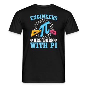Les ingénieurs sont nés avec Pi Mathématicien Pi Day - T-shirt homme - noir - Devant - AI Model Male 178 light (178cm)