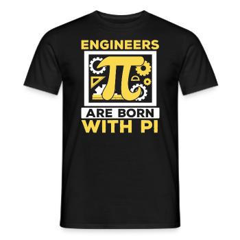 Les ingénieurs sont nés avec Pi Mathématicien Pi Day - T-shirt homme - noir - Devant - AI Model Male 178 light (178cm)