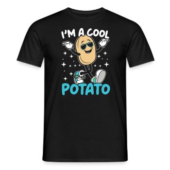 I'm A Cool Potato Foodie Potato Lover French Fries - Men's T-Shirt - black - Front - AI Model Male 178 light (178cm)