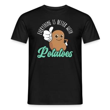 Everything Is Better With Potatoes Potato Fries - Men's T-Shirt - black - Front - AI Model Male 178 light (178cm)
