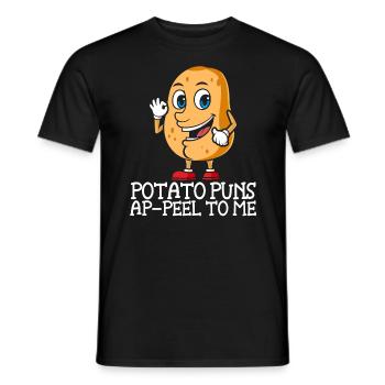 Potato Puns Ap-peel To Me Potato Lover Fries - Men's T-Shirt - black - Front - AI Model Male 178 light (178cm)