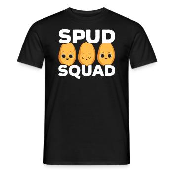 Spud Squad Foodie Potato Lover Fries Potatoes - Men's T-Shirt - black - Front - AI Model Male 178 light (178cm)