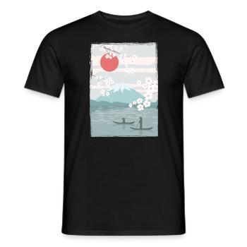 Cherry Blossoms Fuji Cherry Tree Japan Natural - Men's T-Shirt - black - Front - AI Model Male 178 light (178cm)