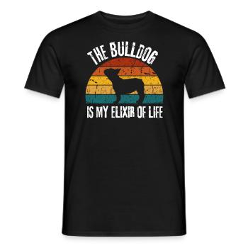 Hunde Geschenk Retro Lustiges Bulldogge - Männer T-Shirt - Schwarz - Vorne - AI Model Male 178 light (178cm)