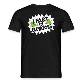I Pet dans les ascenseurs Réparation de technicien d’ascenseur - T-shirt homme - noir - Devant - AI Model Male 178 light (178cm)