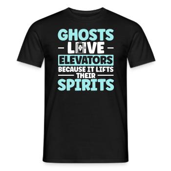 Geister lieben Aufzüge Aufzug Aufzug Techniker - Männer T-Shirt - Schwarz - Vorne - AI Model Male 178 light (178cm)