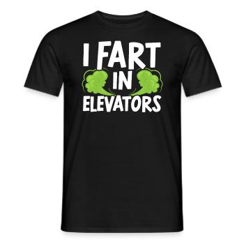 I Pet dans les ascenseurs Réparation de technicien d’ascenseur - T-shirt homme - noir - Devant - AI Model Male 178 light (178cm)