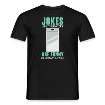 Les blagues sur les ascenseurs sont drôles à tant de niveaux - T-shirt homme - noir - Devant - AI Model Male 178 light (178cm)