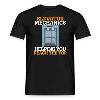 Aufzugsmechaniker, die Ihnen helfen, die Spitze zu erreichen - Männer T-Shirt - Schwarz - Vorne - AI Model Male 178 light (178cm)