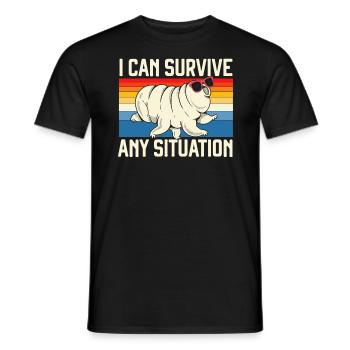 Je peux survivre à n’importe quelle situation d’ours d’eau tardigrade - T-shirt homme - noir - Devant - AI Model Male 178 light (178cm)